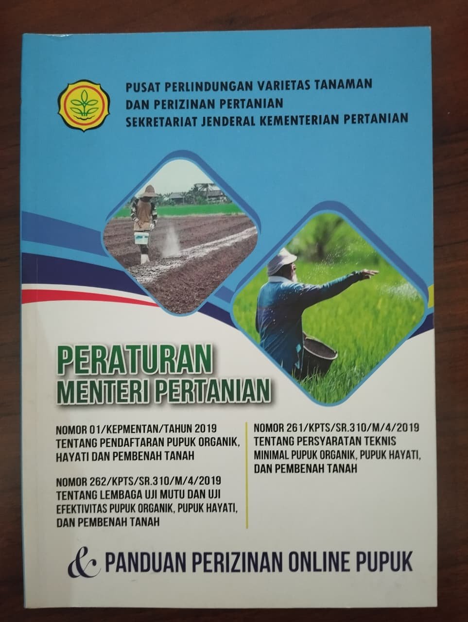 Cover Buku Peraturan Menteri Pertanian tentang Pendaftaran Pestisida dan Buku Panduan Pendaftaran Online Pestisida 2019